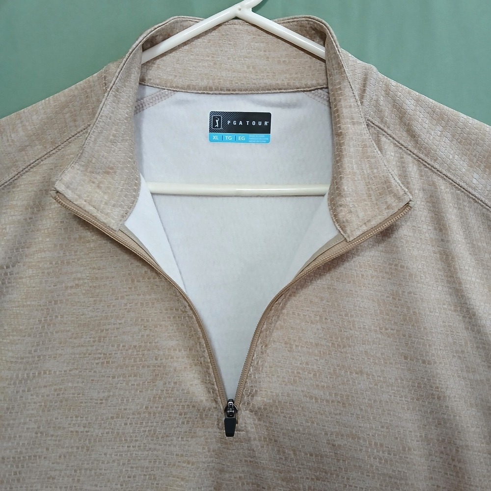 PGA TOUR Men's XL Gold Mock Neck 1/4 Zip Pullover Golf Sport Shirt Long Sleeve - Picture 6 of 16